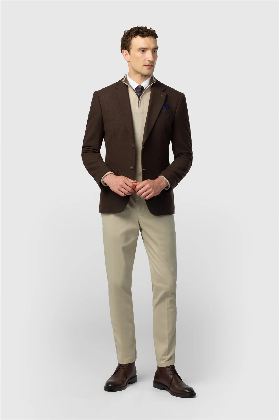 Ted Baker Tailored Fit Chocolate Flannel Twill Blazer thumbnail 2