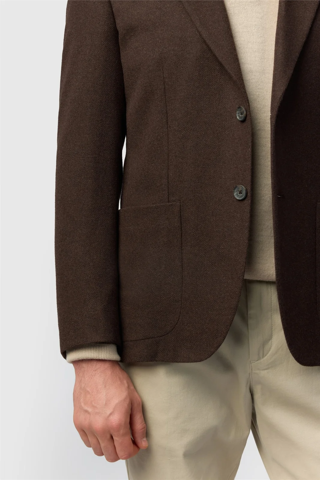 Ted Baker Tailored Fit Chocolate Flannel Twill Blazer thumbnail 4