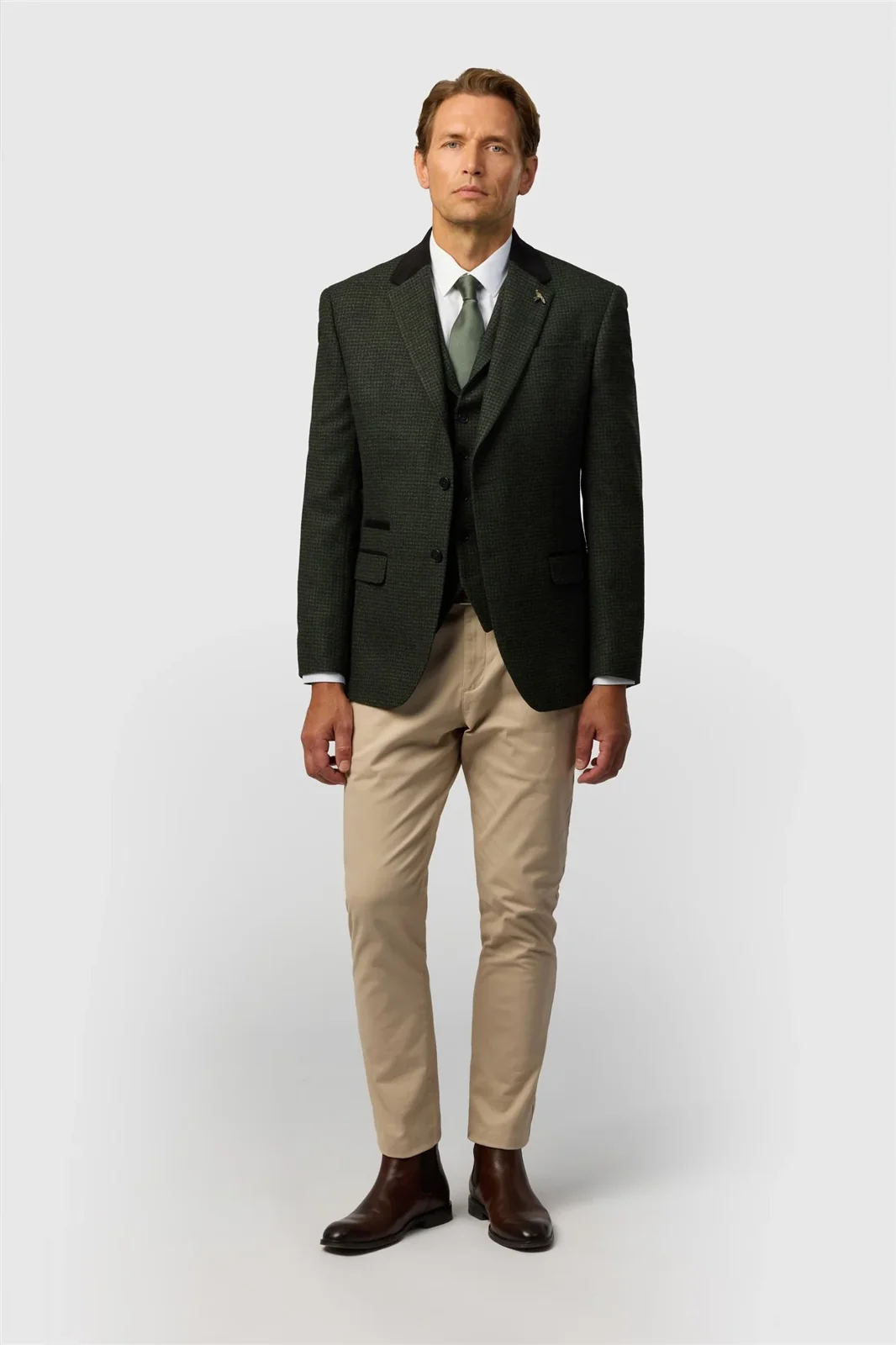 Ted Baker Tailored Fit Green Puppytooth Blazer thumbnail 3