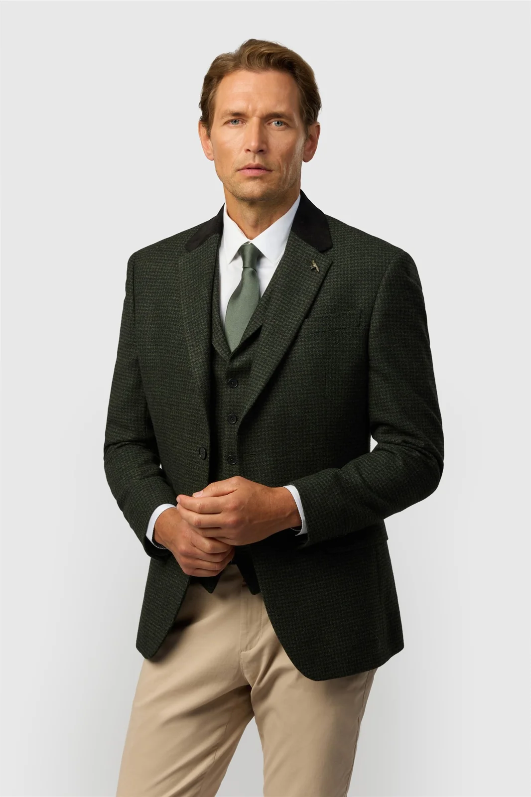 Ted Baker Tailored Fit Green Puppytooth Blazer primary image