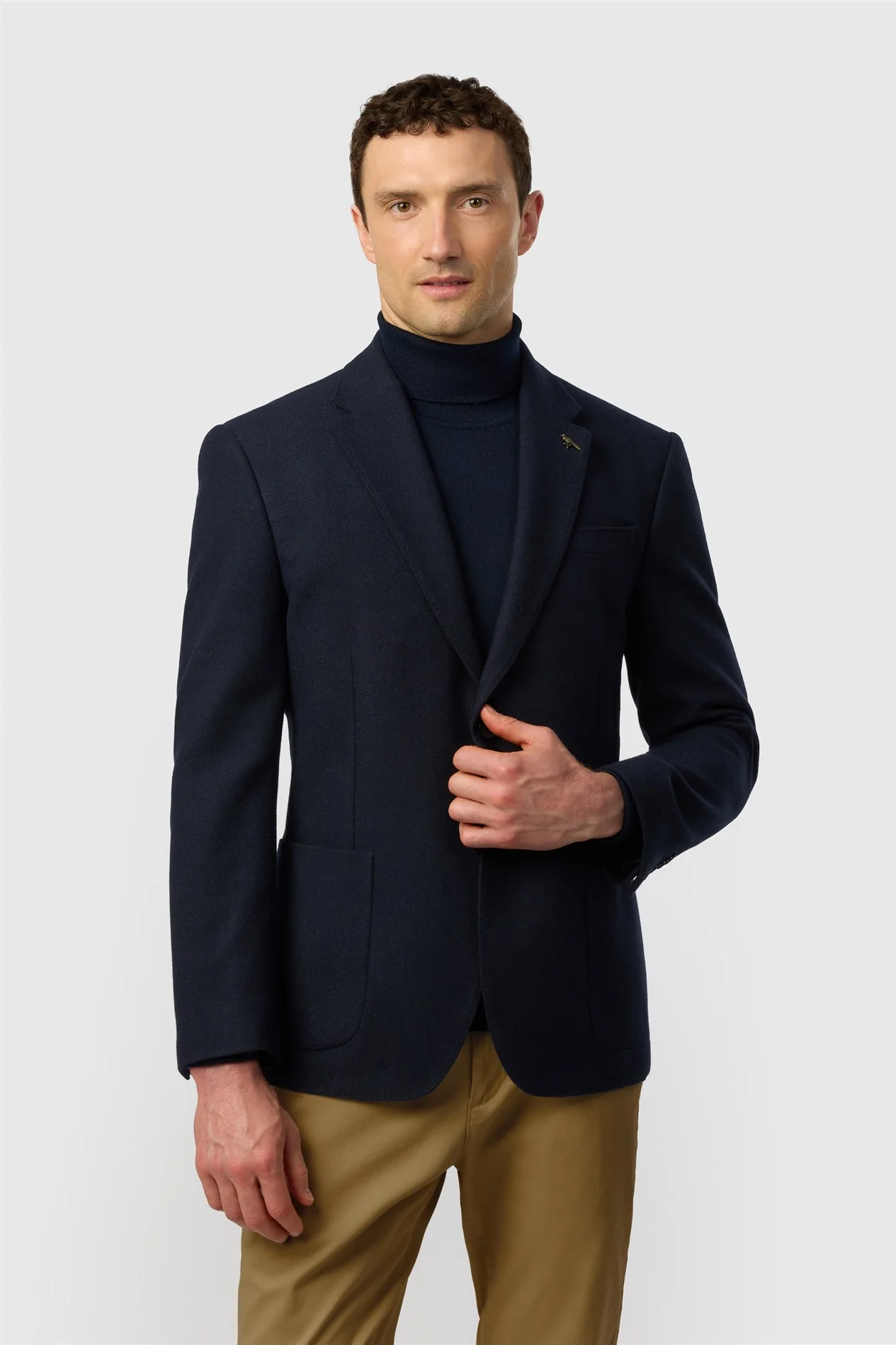 Ted Baker Tailored Fit Navy Flannel Twill Blazer primary image