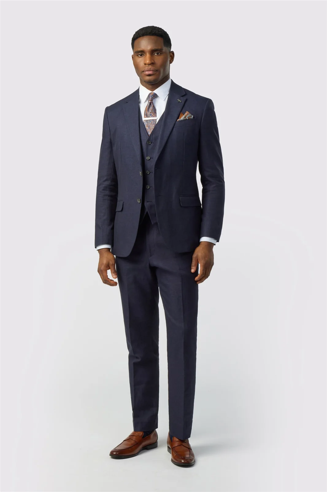 Ted Baker Tailored Fit Navy Linen Cotton Jacket thumbnail 2