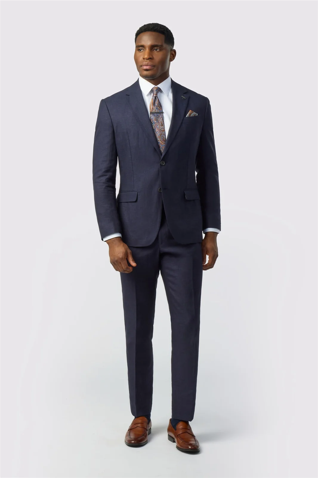 Ted Baker Tailored Fit Navy Linen Cotton Jacket thumbnail 3