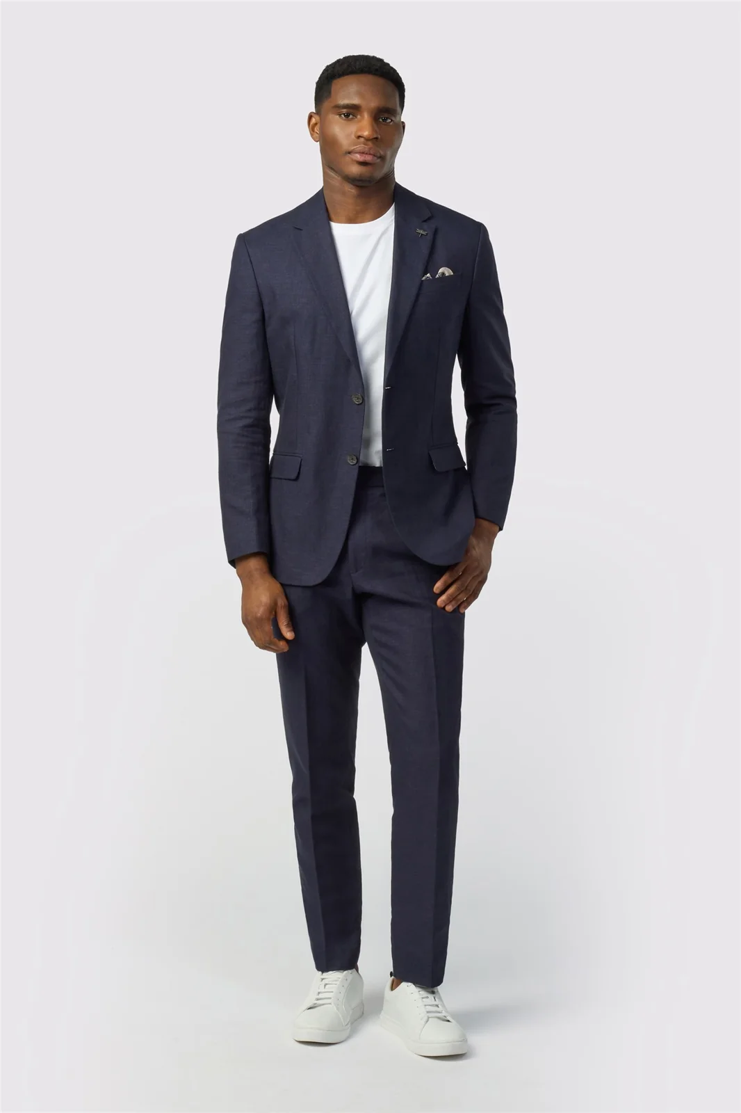 Ted Baker Tailored Fit Navy Linen Cotton Jacket thumbnail 4