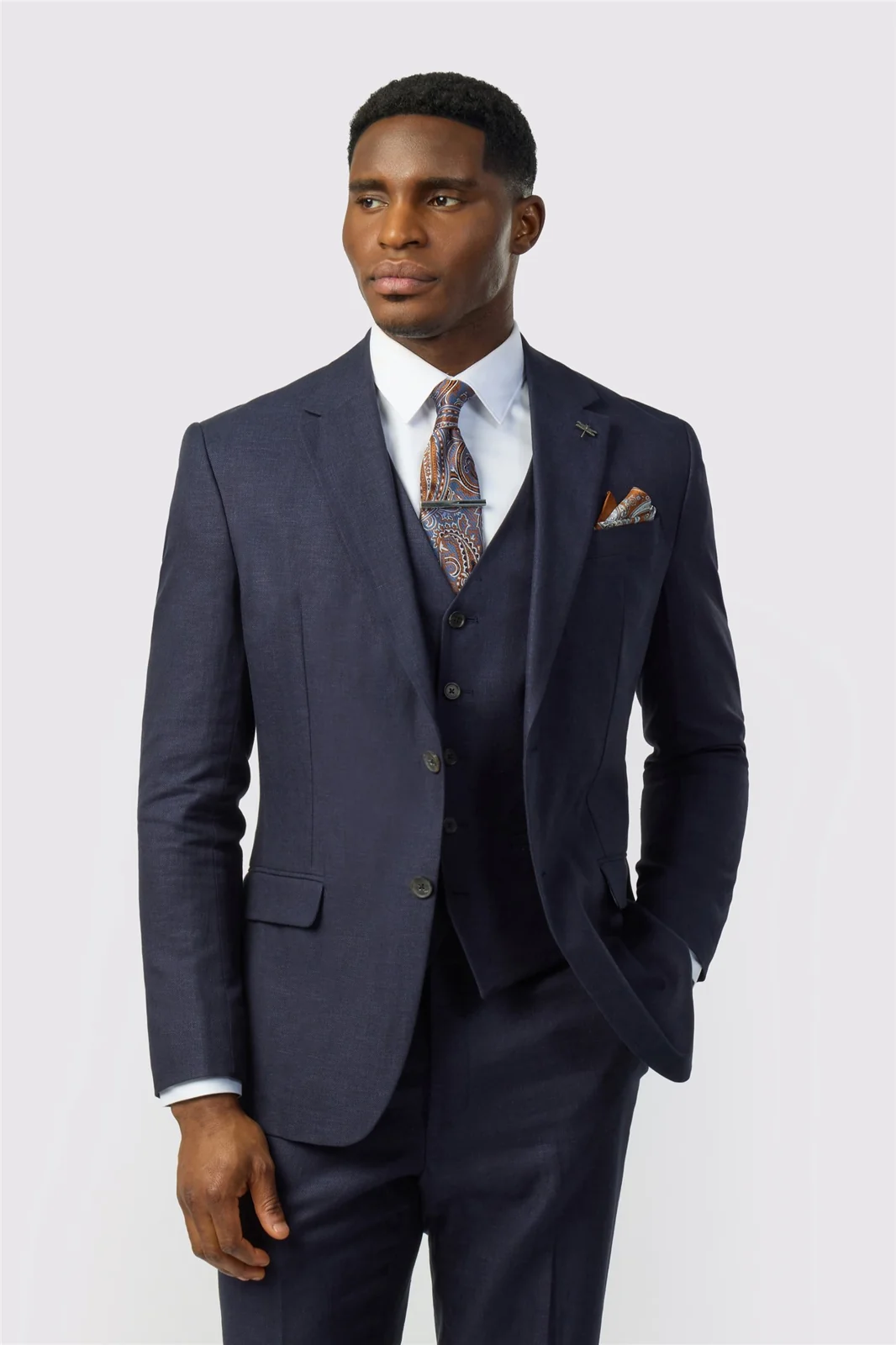 Ted Baker Tailored Fit Navy Linen Cotton Jacket primary image
