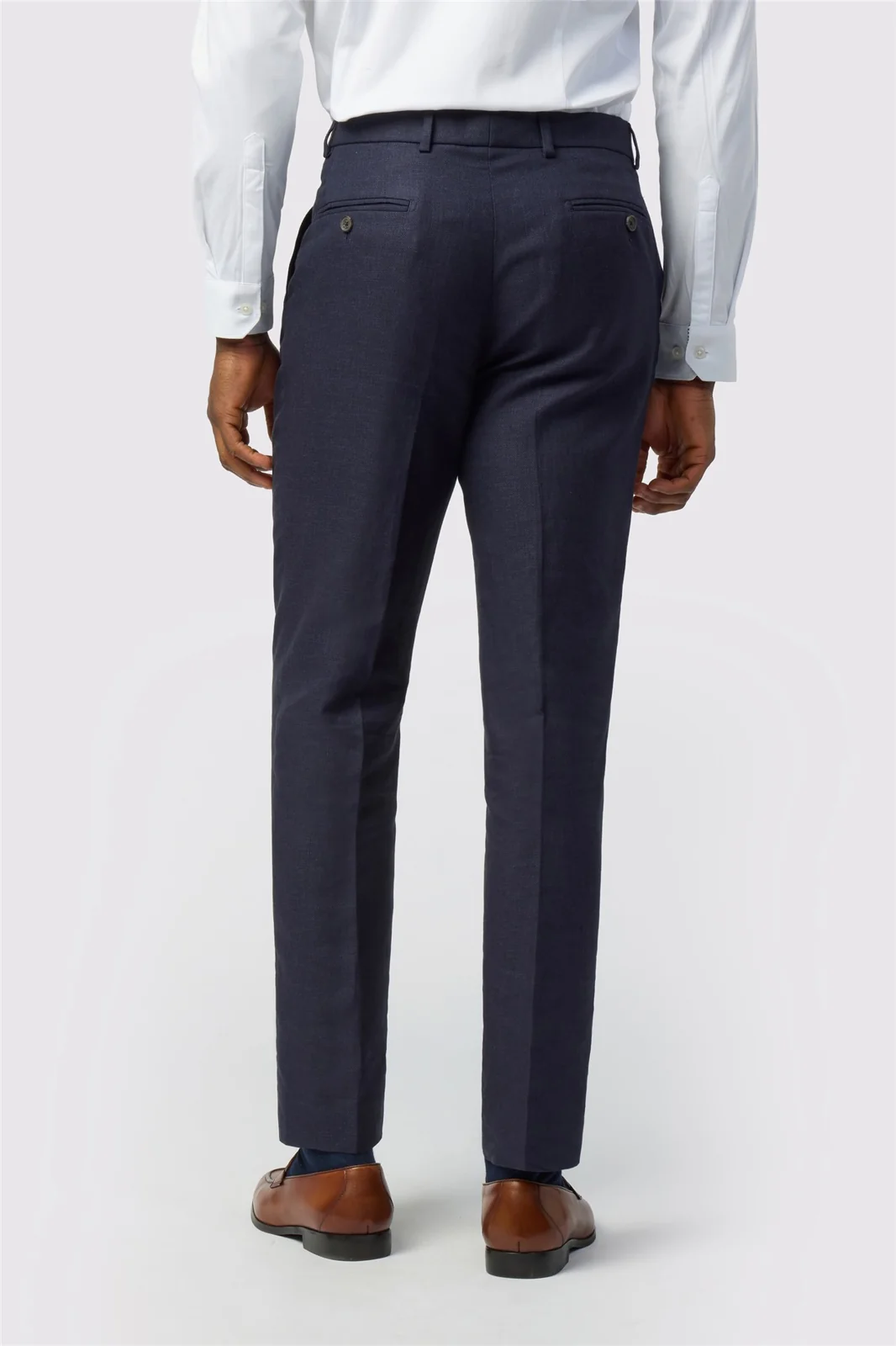 Ted Baker Tailored Fit Navy Linen Cotton Trousers thumbnail 2