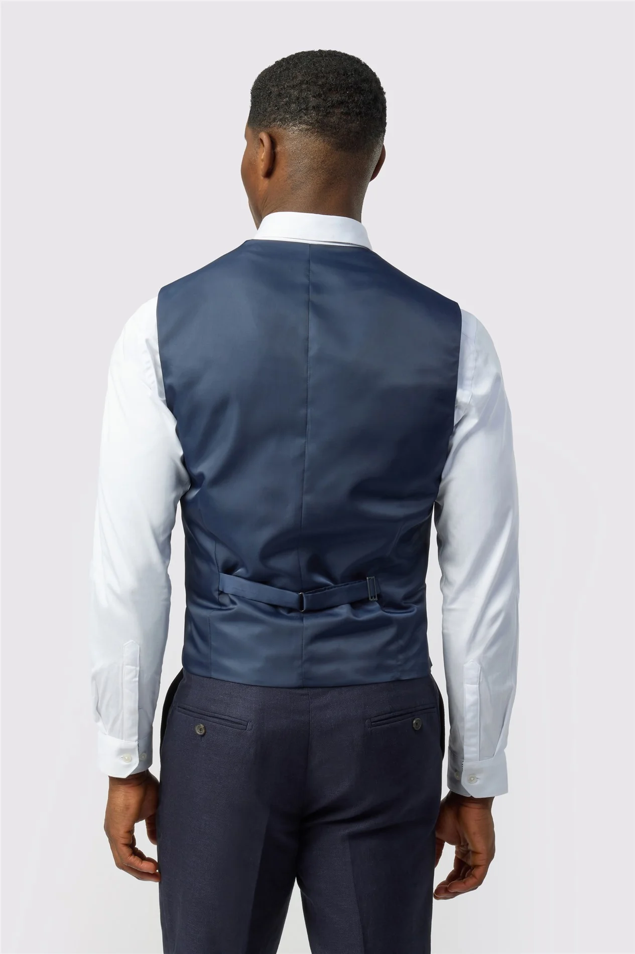 Ted Baker Tailored Fit Navy Linen Cotton Waistcoat thumbnail 2