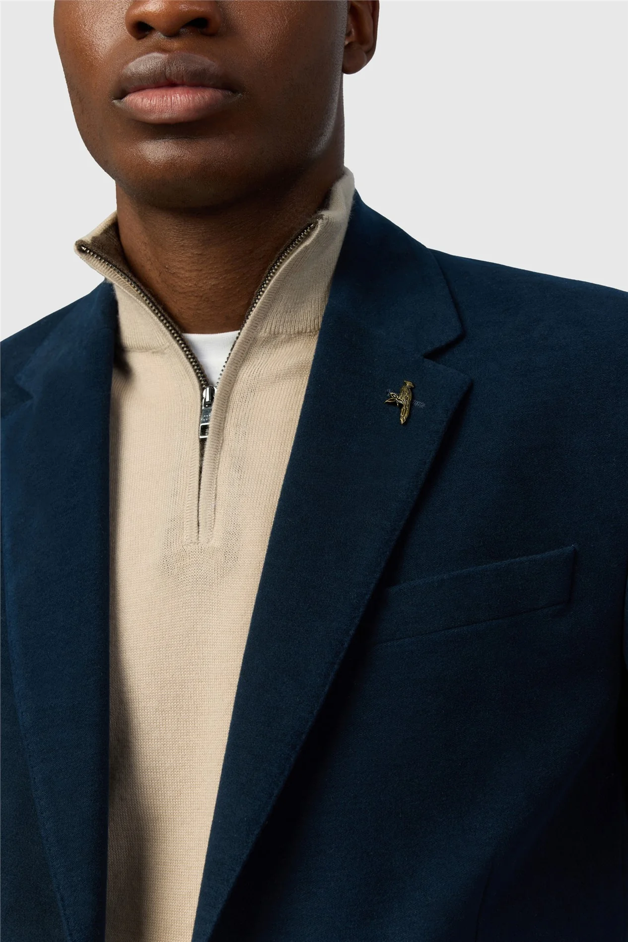 Ted Baker Tailored Fit Navy Moleskin Jacket thumbnail 3