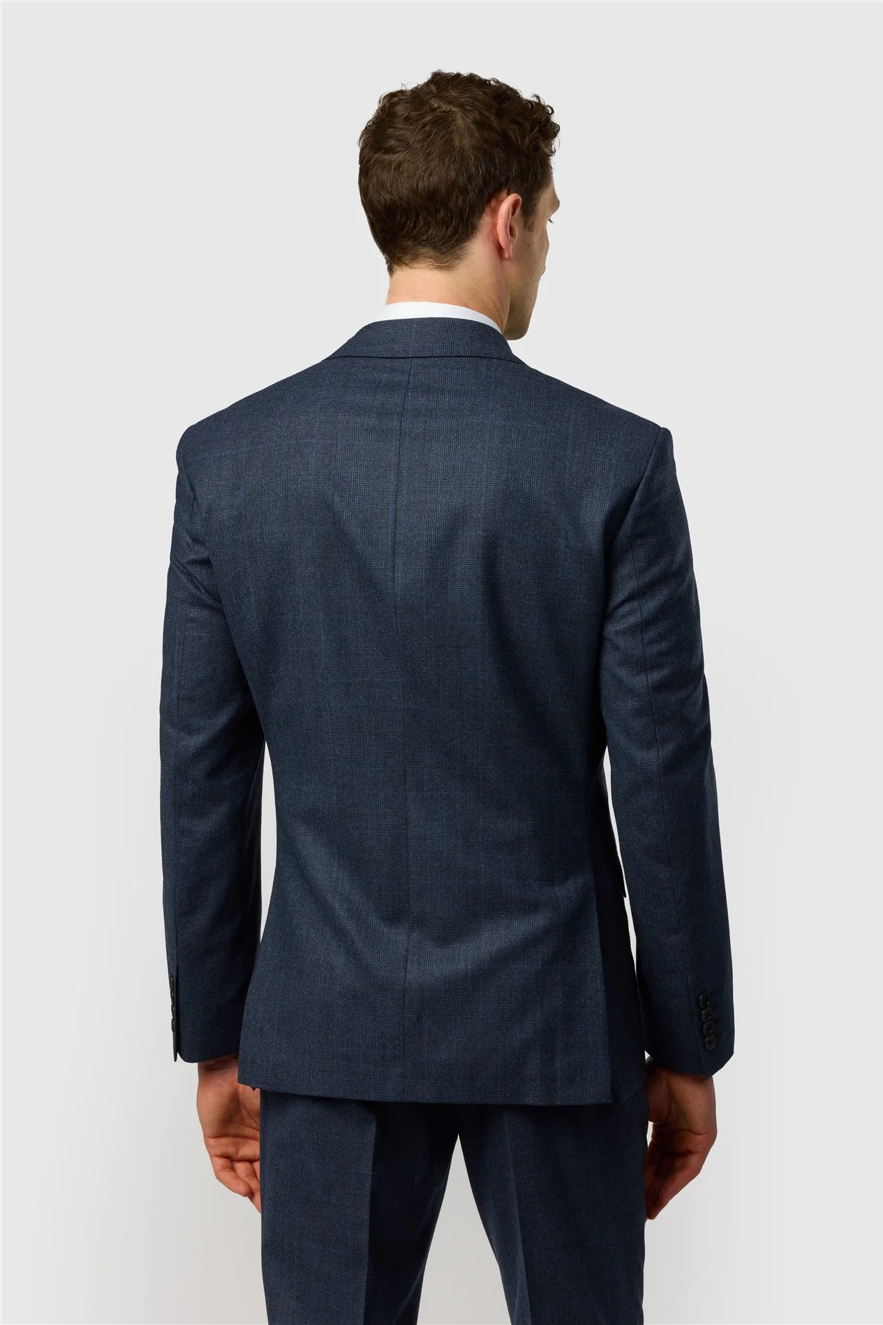 Ted Baker Tailored Fit Navy Prince of Wales Check Jacket thumbnail 3