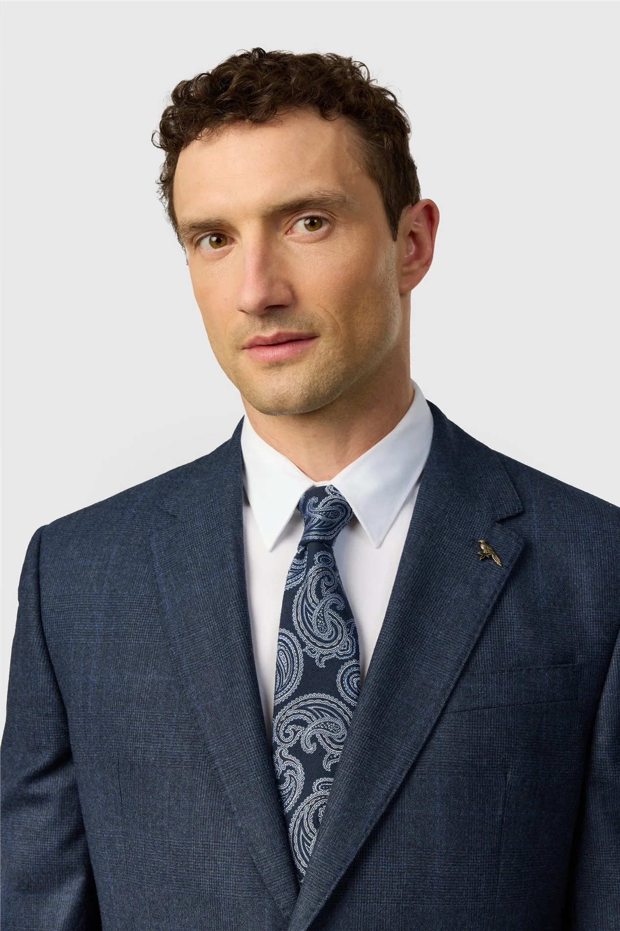 Ted Baker Tailored Fit Navy Prince of Wales Check Jacket thumbnail 4
