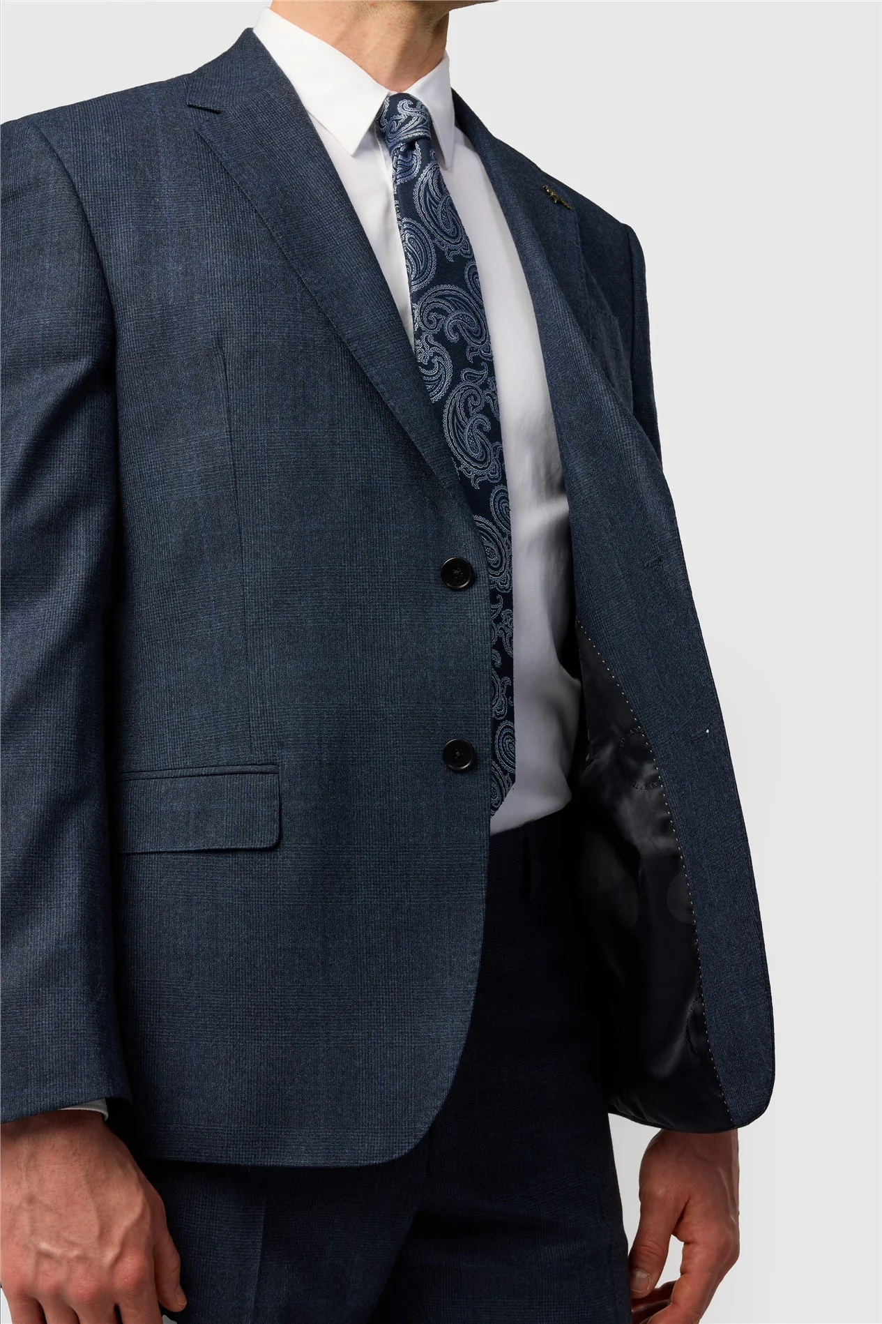 Ted Baker Tailored Fit Navy Prince of Wales Check Jacket thumbnail 5