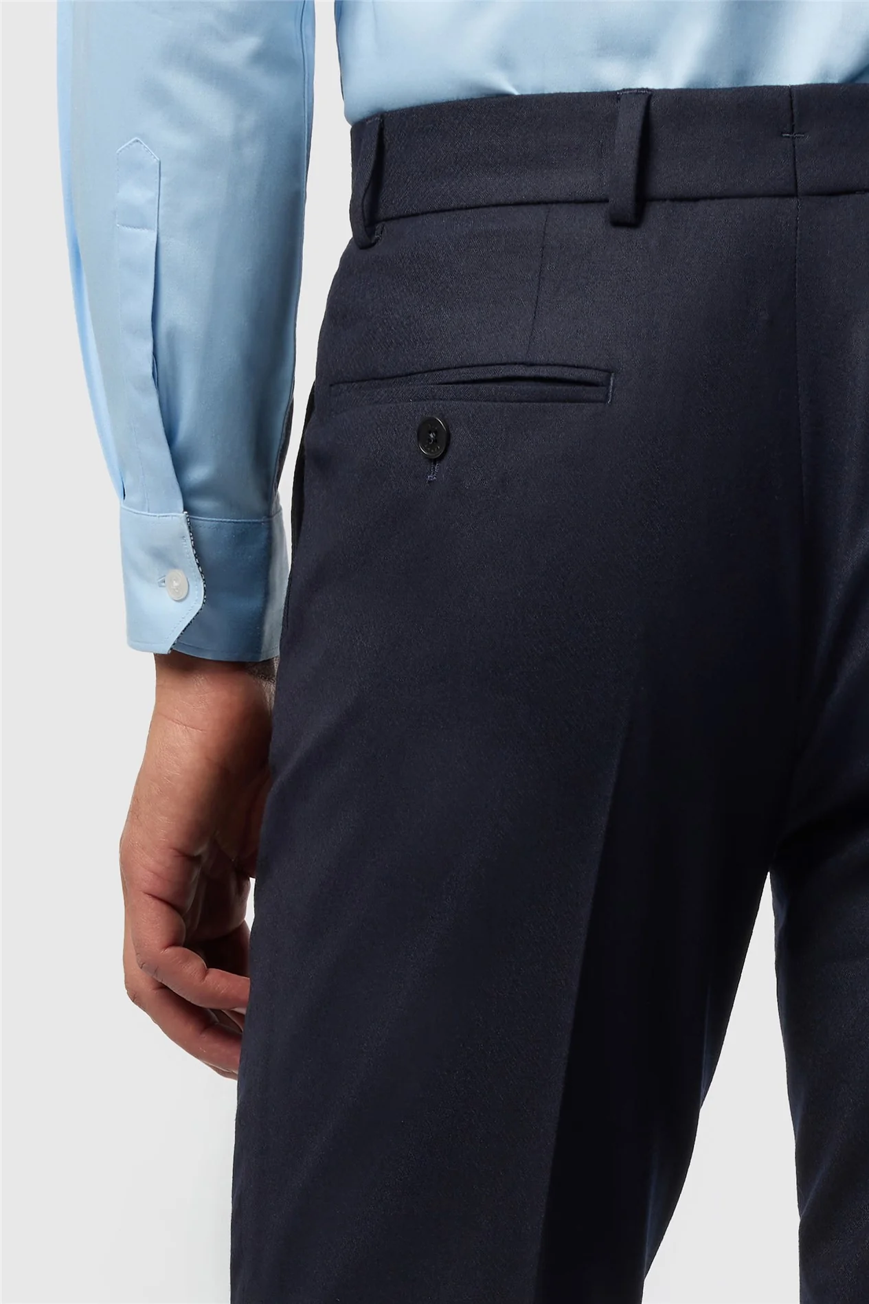 Ted Baker Tailored Fit Navy Stretch Flannel Trousers thumbnail 2