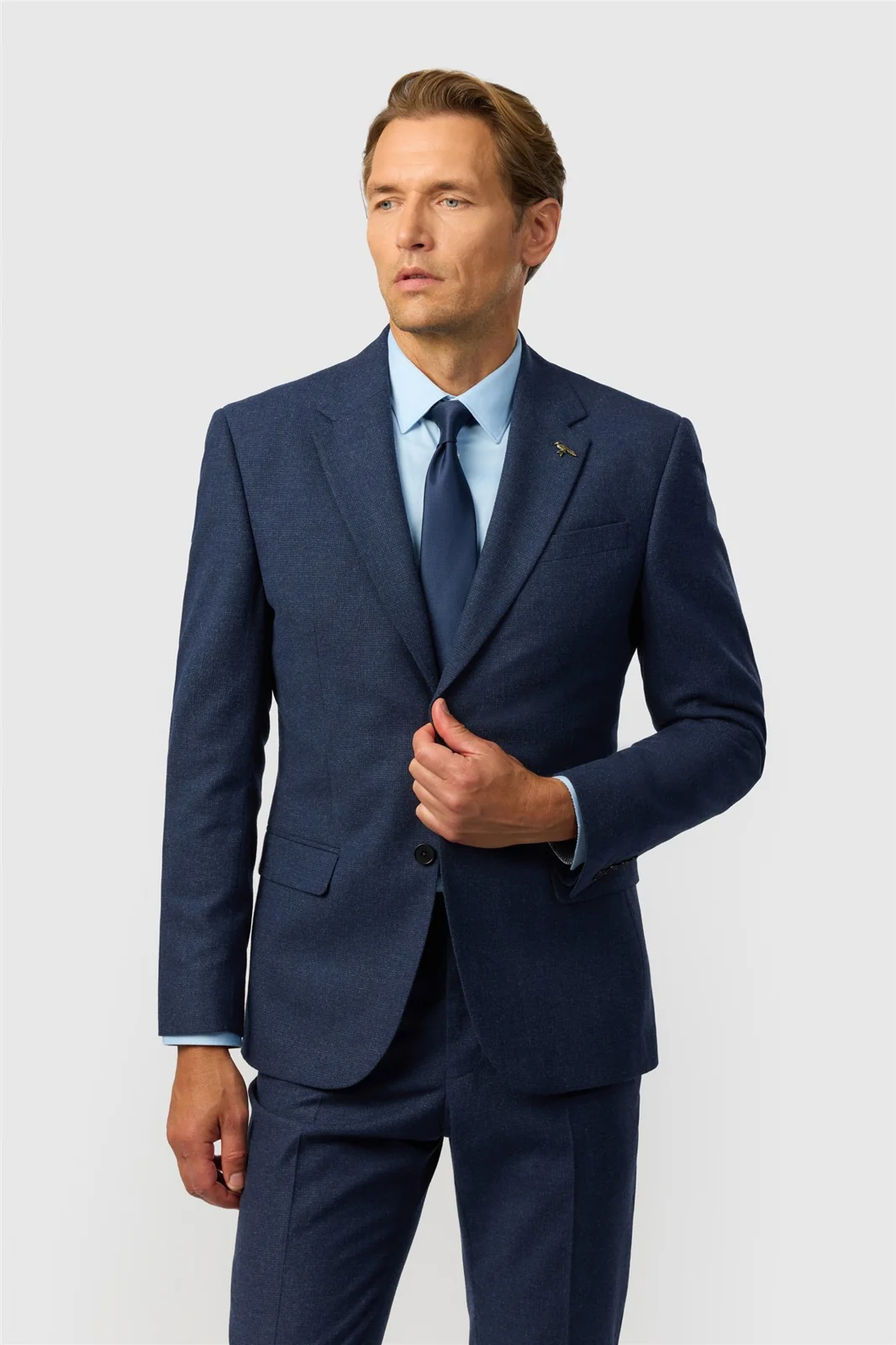 Ted Baker Tailored Fit Navy Texture Puppytooth Jacket primary image