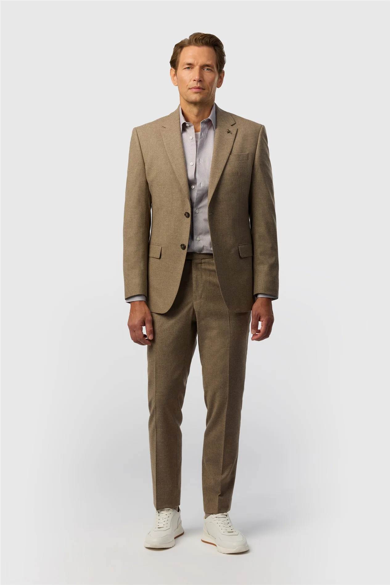 Ted Baker Tailored Fit Oatmeal Texture Puppytooth Jacket thumbnail 3