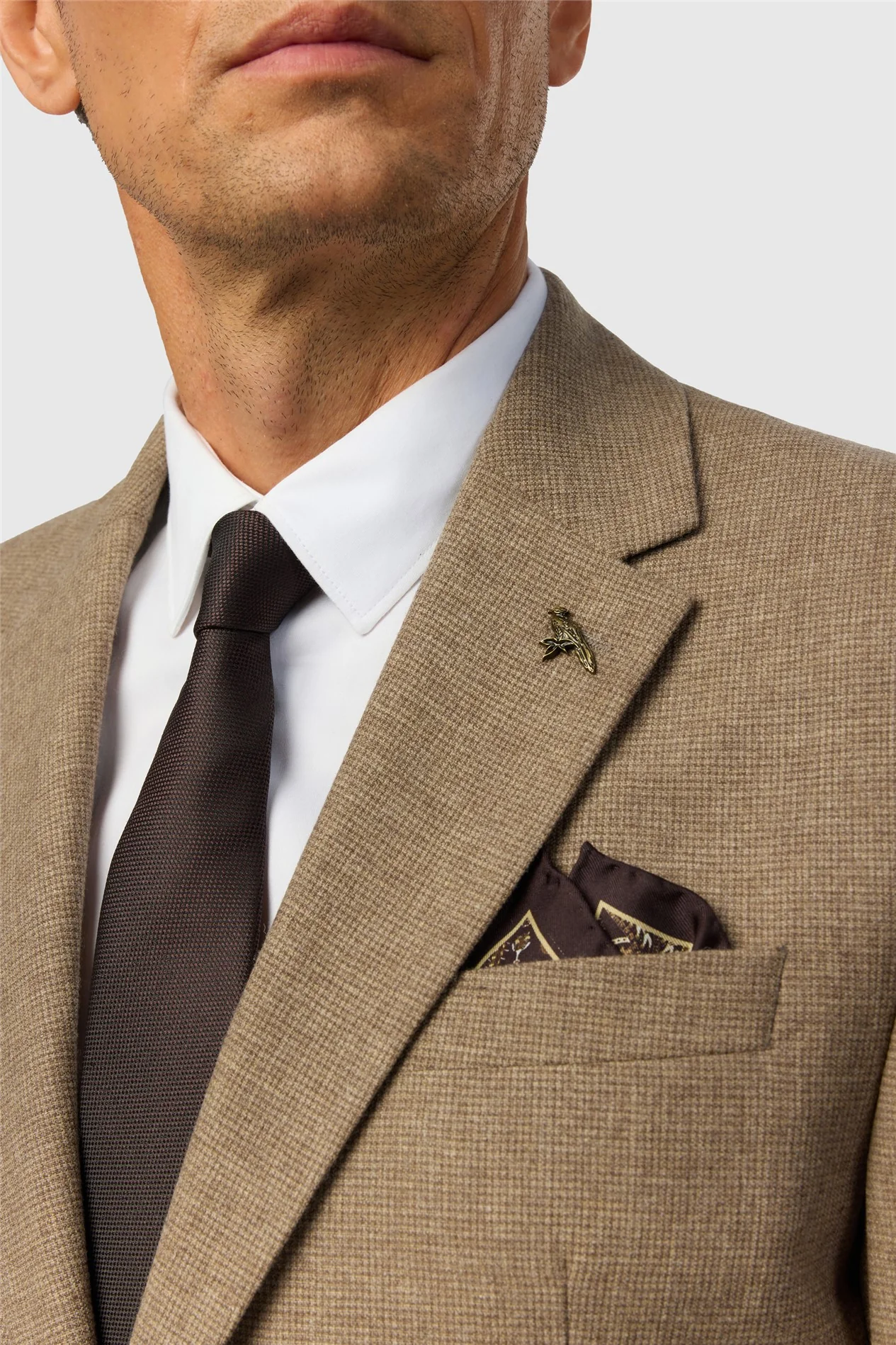 Ted Baker Tailored Fit Oatmeal Texture Puppytooth Jacket thumbnail 4