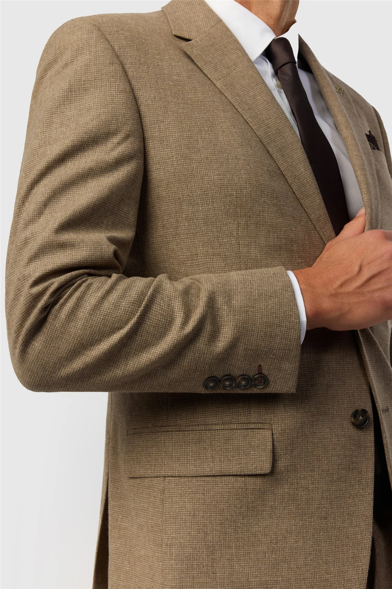 Ted Baker Tailored Fit Oatmeal Texture Puppytooth Jacket thumbnail 5