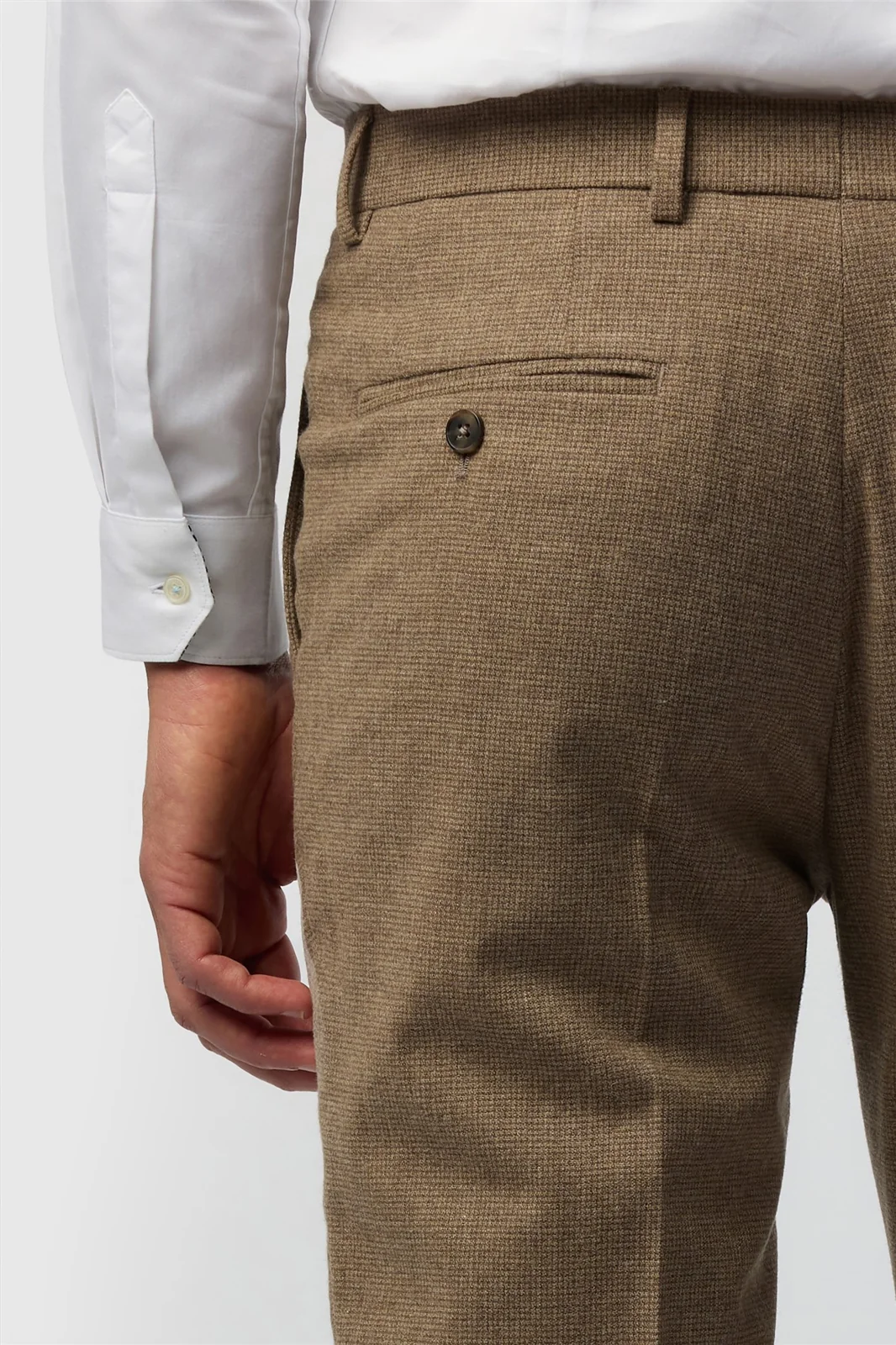 Ted Baker Tailored Fit Oatmeal Texture Puppytooth Trousers thumbnail 2