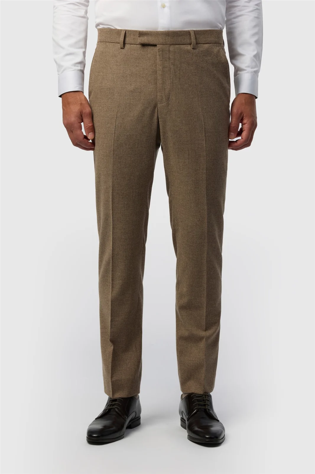 Ted Baker Tailored Fit Oatmeal Texture Puppytooth Trousers primary image