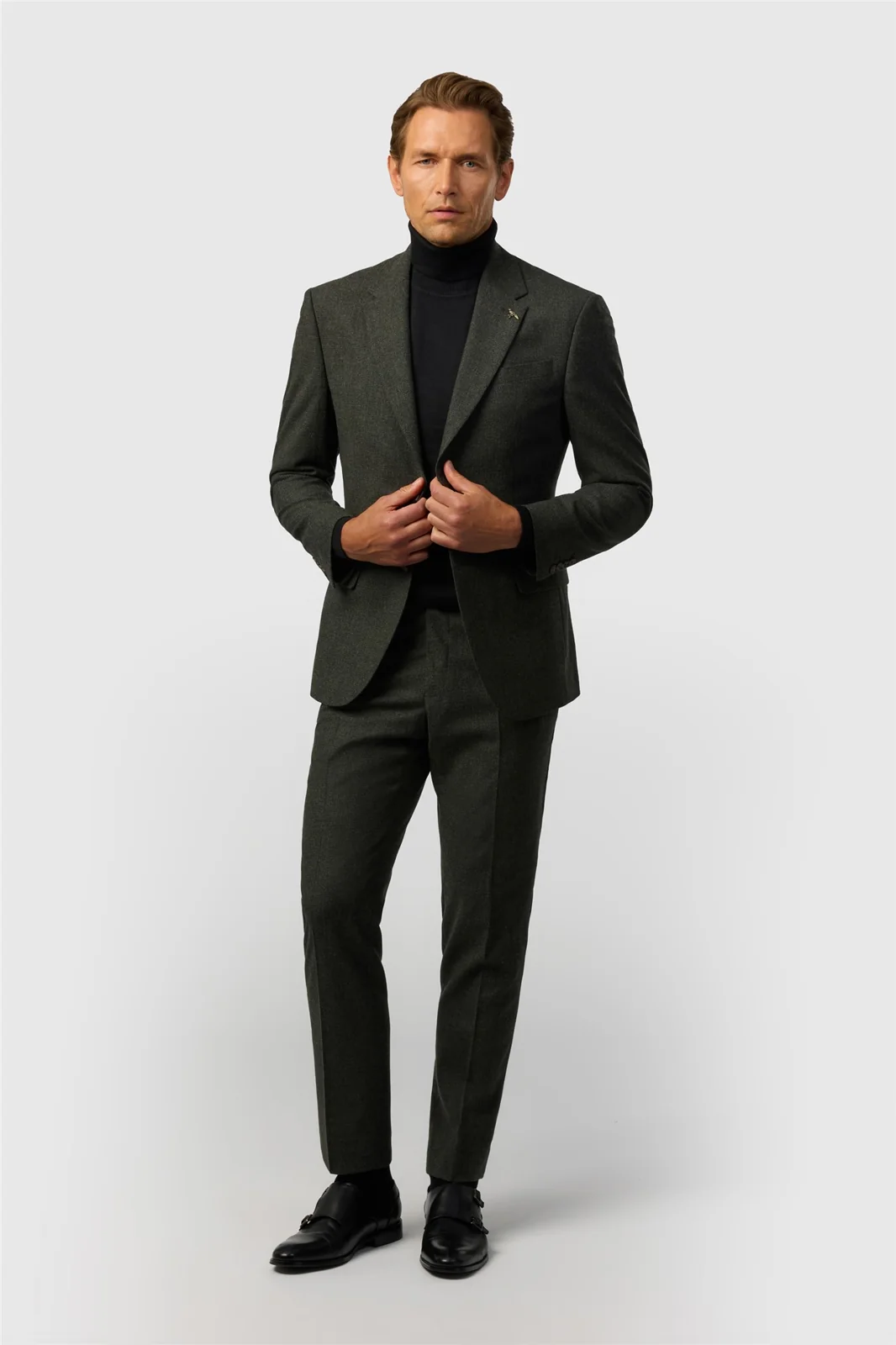 Ted Baker Tailored Fit Olive Texture Puppytooth Jacket thumbnail 4