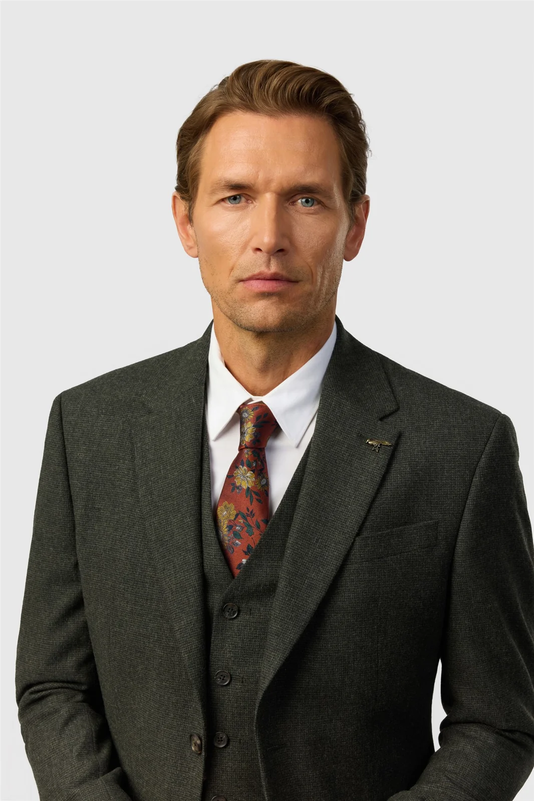 Ted Baker Tailored Fit Olive Texture Puppytooth Jacket thumbnail 5