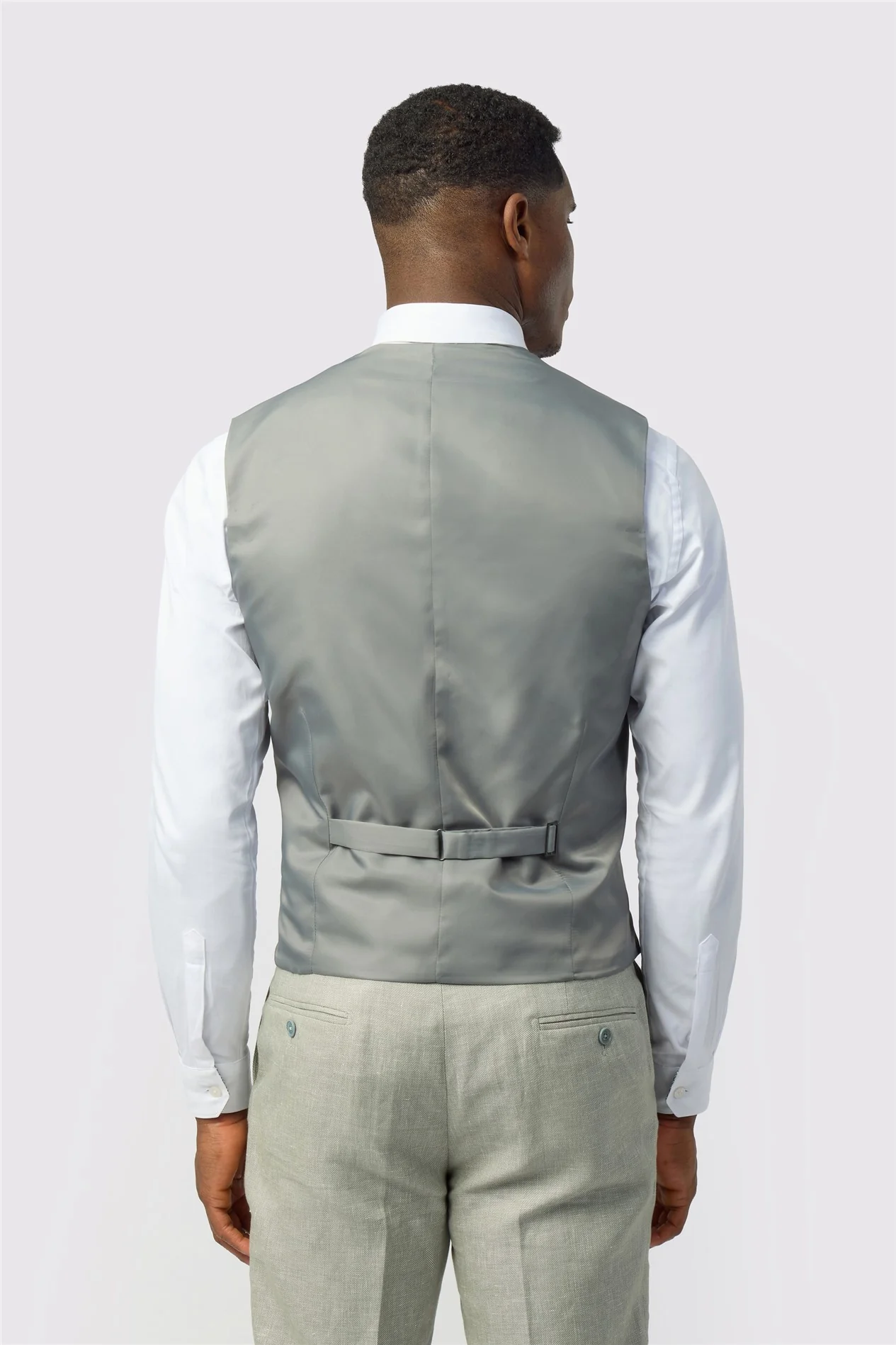 Ted Baker Tailored Fit Sage Linen Cotton Waistcoat thumbnail 2