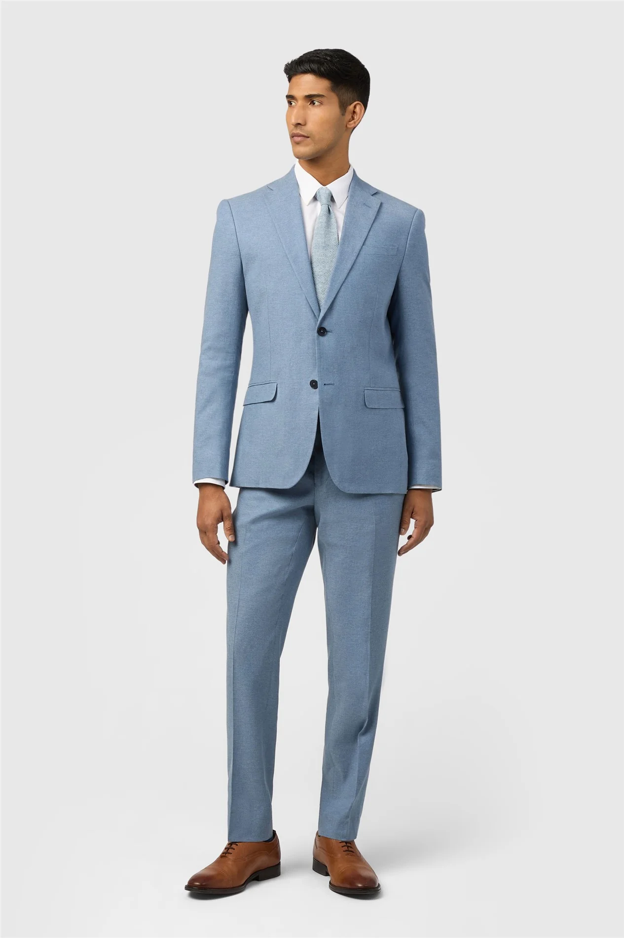 Ted Baker Tailored Fit Sintra Blue Linen Herringbone Jacket thumbnail 3