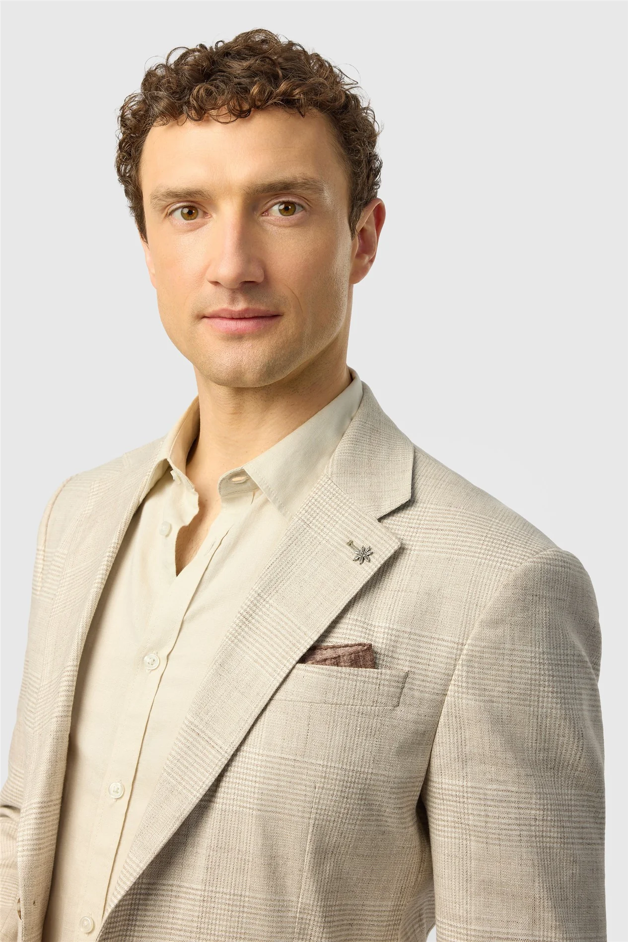 Ted Baker Tailored Fit Stone Check Linen Blazer thumbnail 3