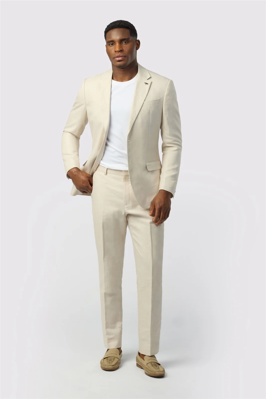 Ted Baker Tailored Fit Stone Linen Cotton Jacket thumbnail 3