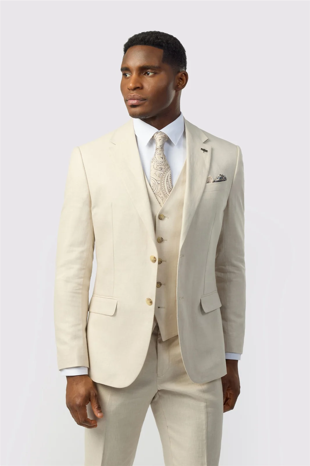 Ted Baker Tailored Fit Stone Linen Cotton Jacket primary image