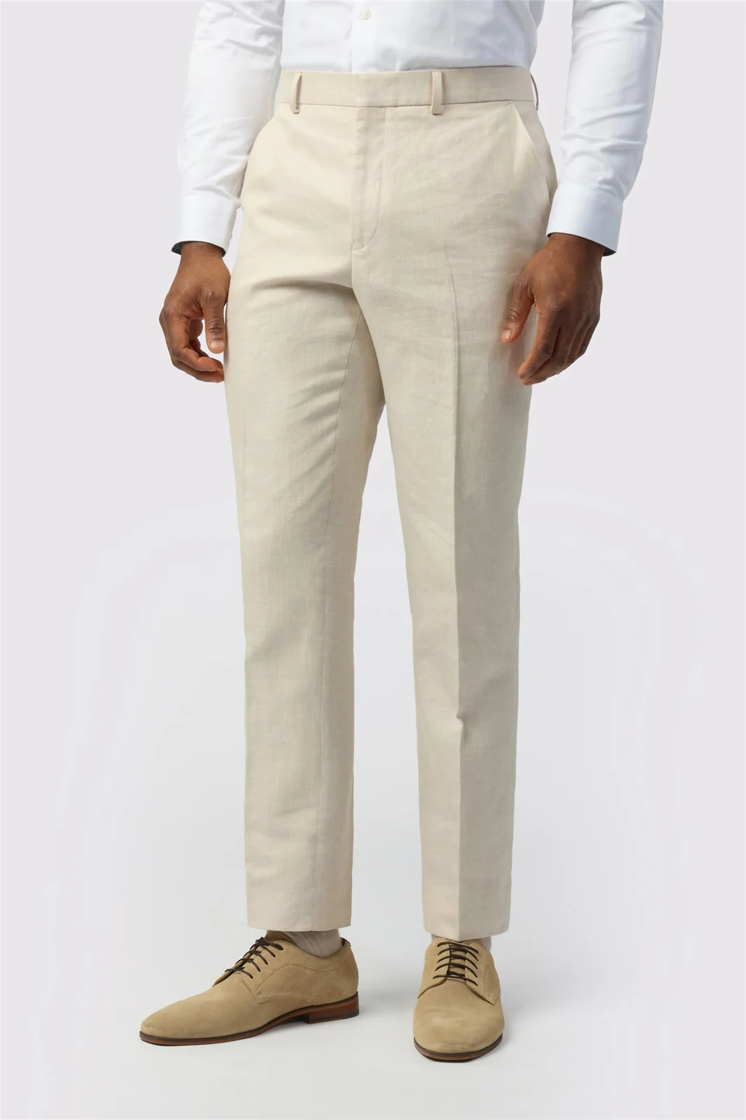 Ted Baker Tailored Fit Stone Linen Cotton Trousers primary image