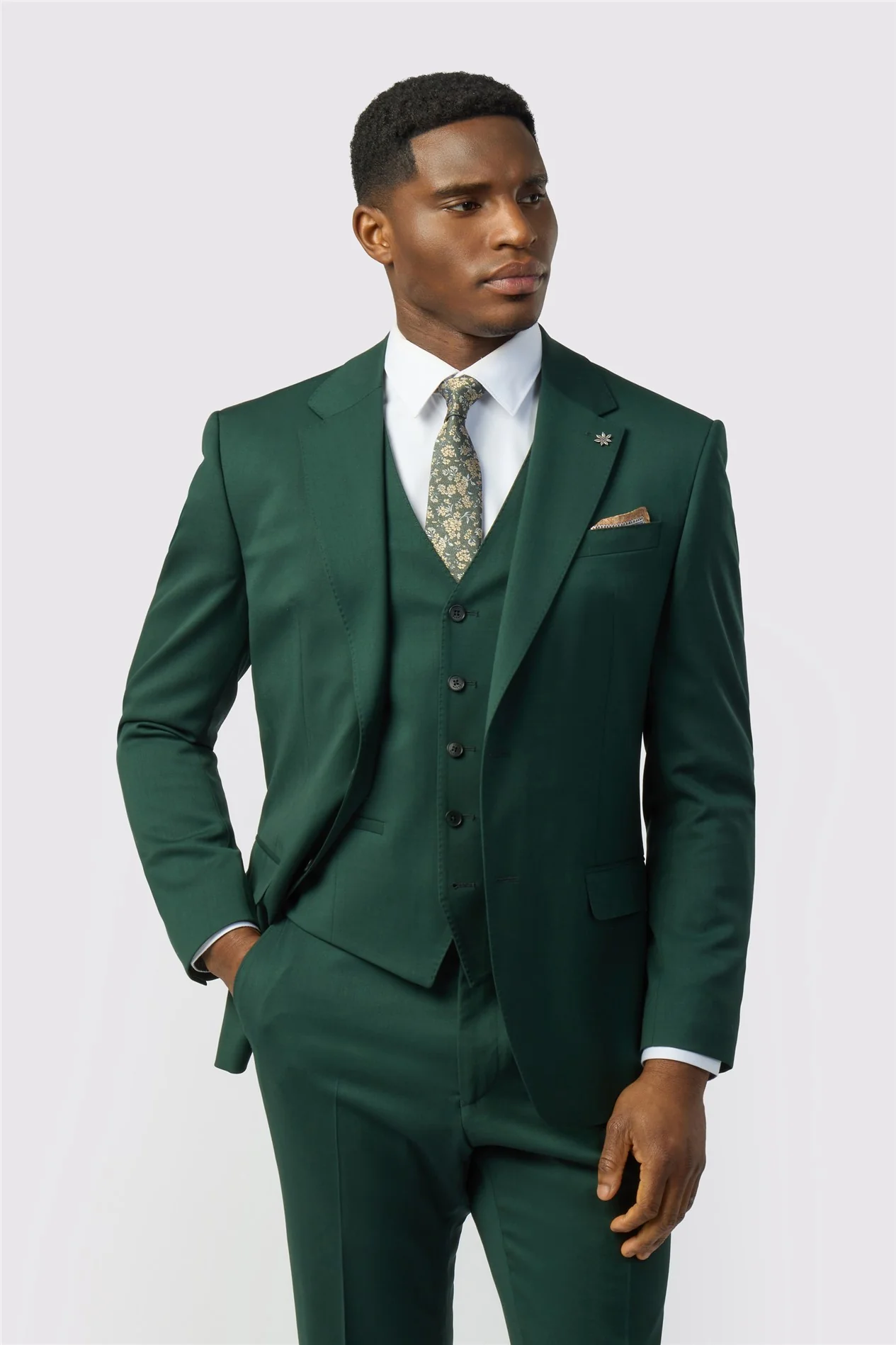 Ted Baker Tailored Fit Super 100s Green Twill Jacket primary image