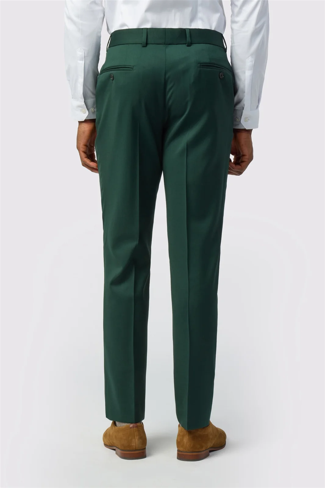 Ted Baker Tailored Fit Super 100s Green Twill Trousers thumbnail 2