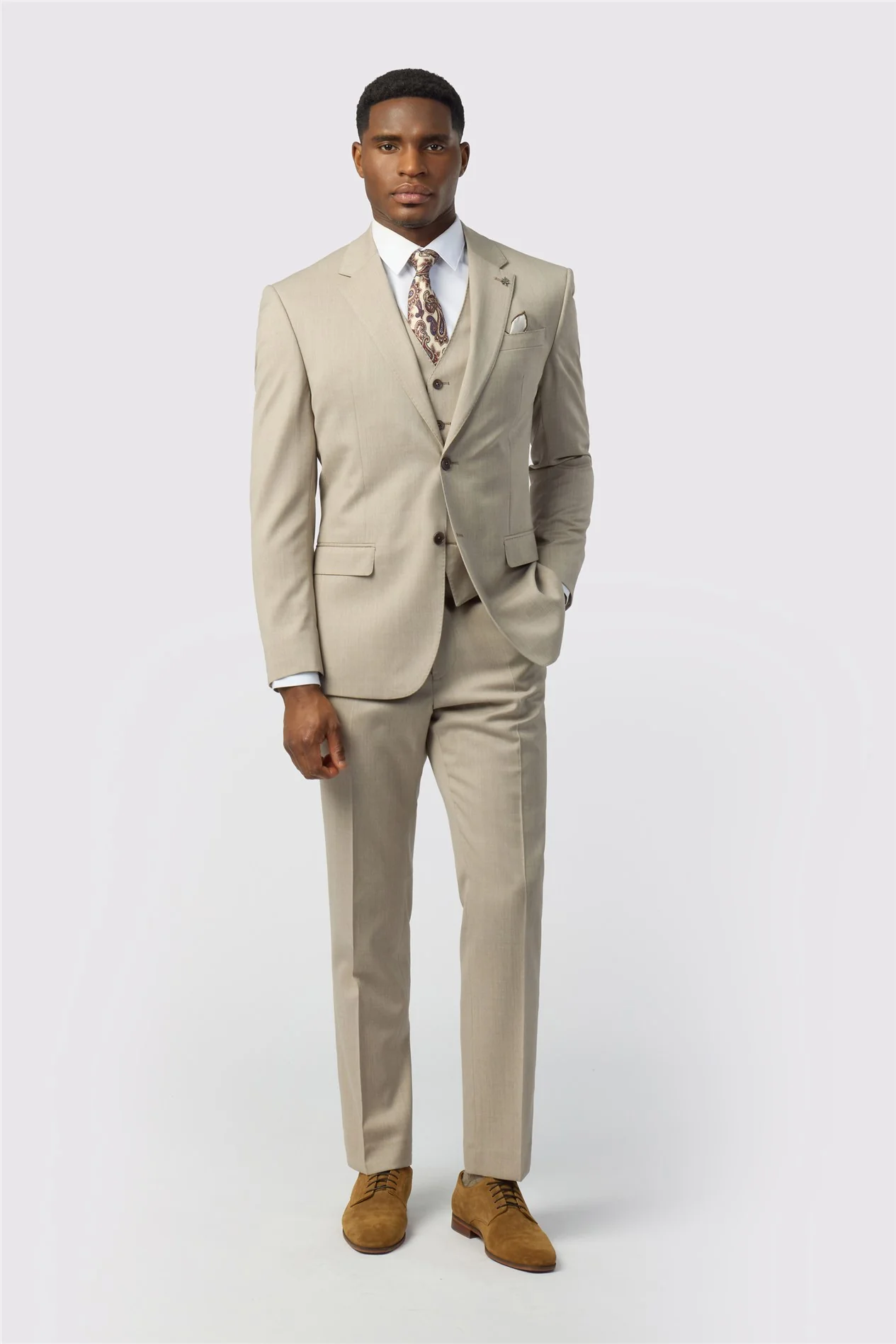 Ted Baker Tailored Fit Super 100s Taupe Twill Jacket thumbnail 2