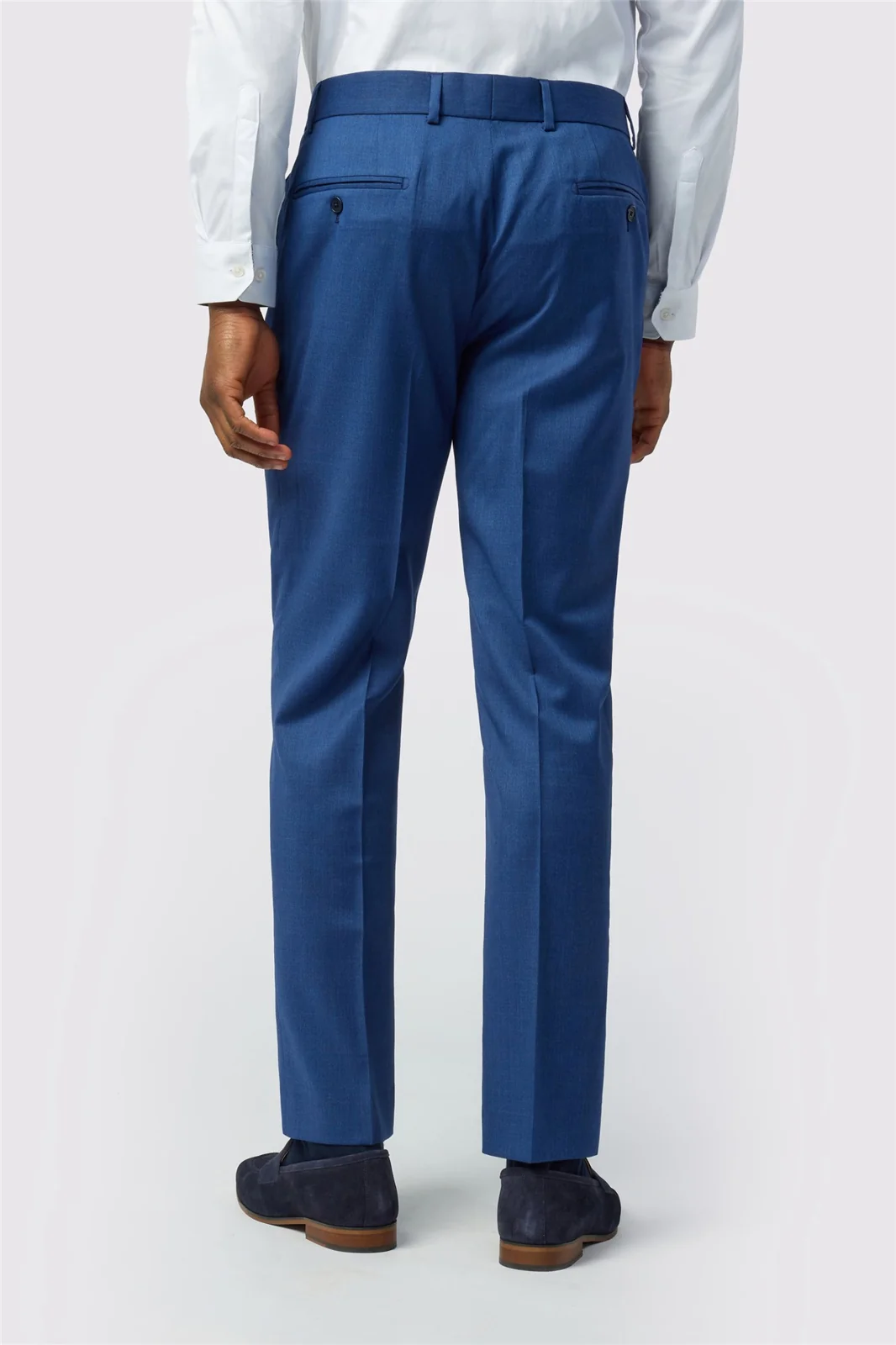 Ted Baker Tailored Fit Super 110s Blue Twill Trousers thumbnail 2