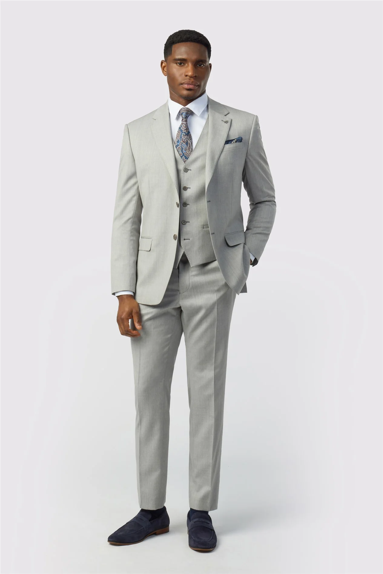 Ted Baker Tailored Fit Super 110s Grey Twill Jacket thumbnail 2
