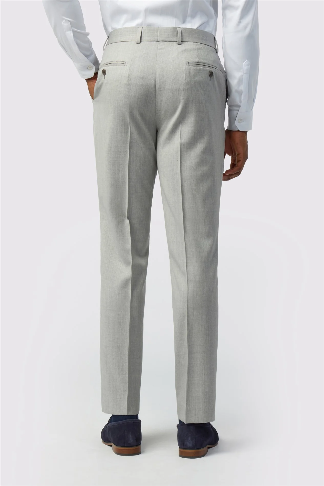 Ted Baker Tailored Fit Super 110s Grey Twill Trousers thumbnail 2