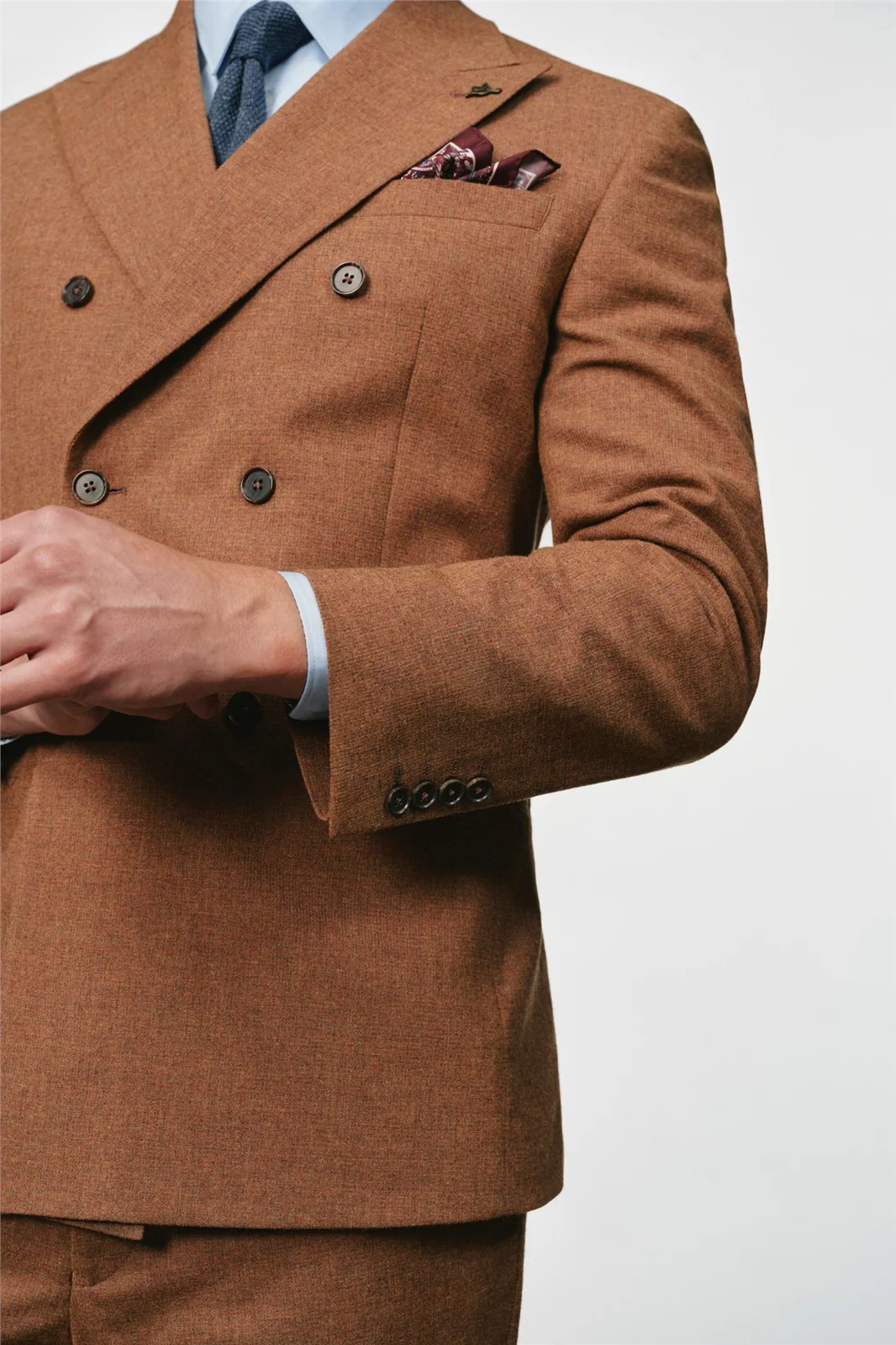 Ted Baker X The Gentlemen Duke Cognac Tweed Double Breasted Jacket thumbnail 6