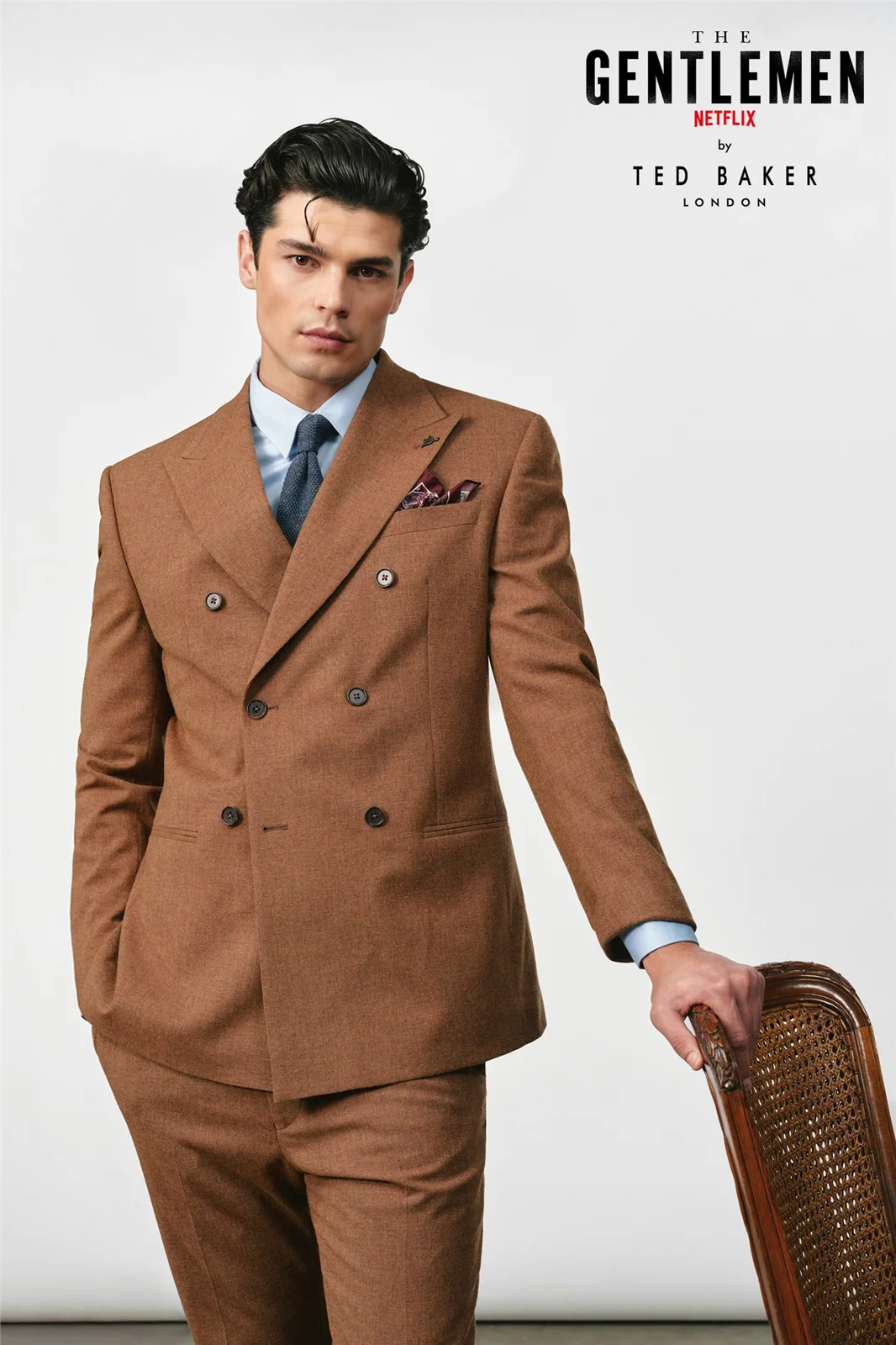 Ted Baker X The Gentlemen Duke Cognac Tweed Double Breasted Jacket