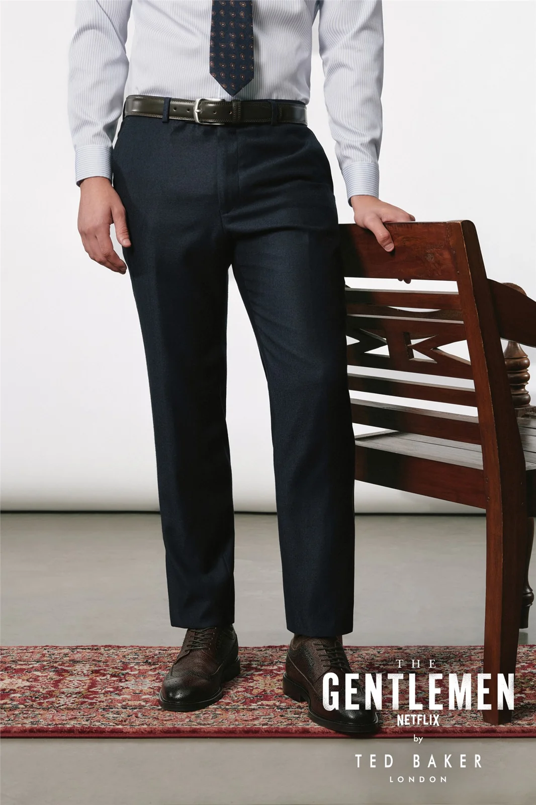 Ted Baker X The Gentlemen Fletcher Midnight Navy Italian Flannel Trouser primary image