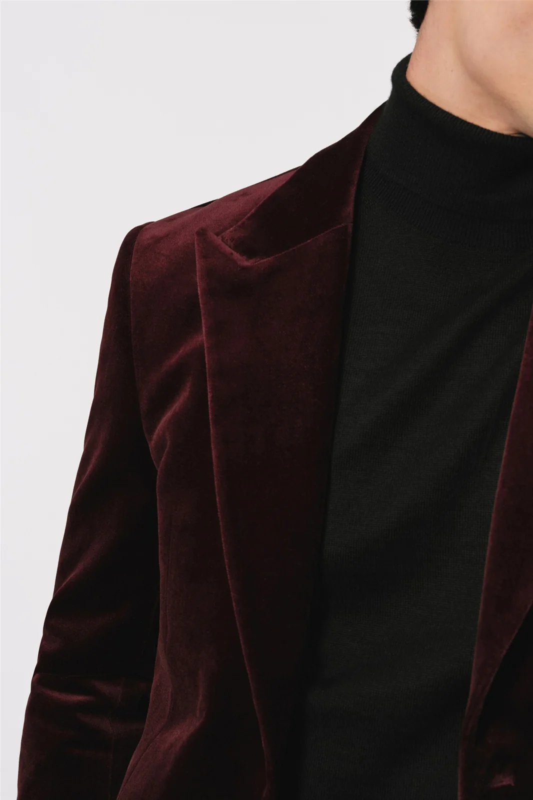 Ted Baker X The Gentlemen Stanley Rich Oxblood Velvet Blazer thumbnail 3